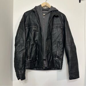 Calvin Klein | Faux Leather Jacket Gray Hoodie